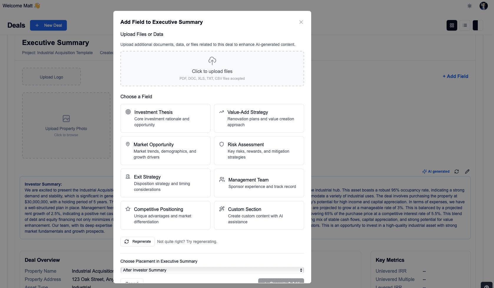 Deal Manager AI - Executive Memo